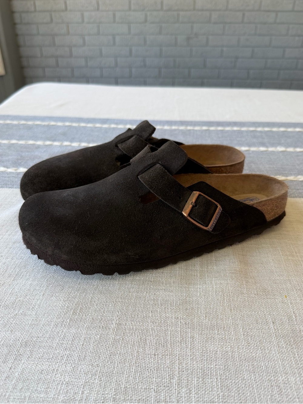 Birkenstock Boston Clogs Soft Footbed Suede Leather Mocha Brown Size 40 Womens 9 - Picture 4 of 7